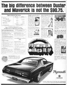 Savageonwheels.com, promotional model cars,Plymouth Duster