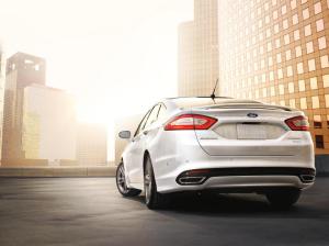 Rear view of Ford Fusion