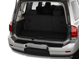 There's not a lot of room behind the third row seats, despite Armada's size.