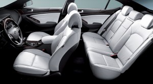 Cadenza's special two-tone black and white Nappa leather interior is sumptuous.
