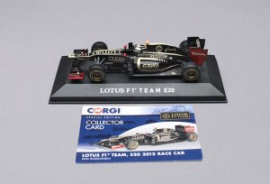 The 1:43 model also comes with a collector card.