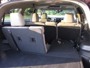 Pilot has a third-row seat that splits and folds flat.