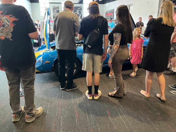 62 Ferrari GTO with crowds around